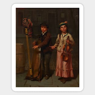 The Two Musicians by John George Brown Sticker